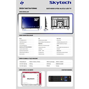 Skytech 32ST4000 HD 32" 82 Ekran Uydu Alıcılı LED TV