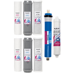 10 Inç Açık Kasa Su Arıtma Cihazı 1 Yıllık Tam Set Filtre Takımı (8 Filtre)