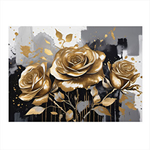 Gold Güller Mdf Tablo 35cm X50cm 35x50 cm