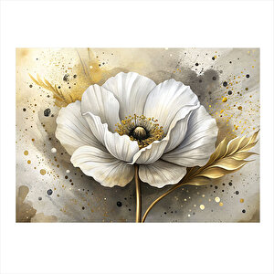 Beyaz Çiçek Dekoratif Mdf Tablo 25cmx 35cm 25x35 cm