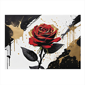 Kırmızı Gül Mdf Poster 25cmx 35cm 25x35 cm