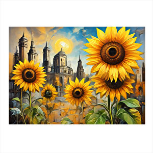 Ay Çiçekleri Modern Mdf Tablo 25cmx 35cm 25x35 cm