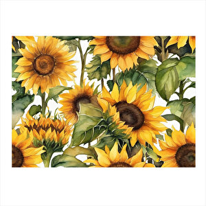 Ay Çiçekleri Hediyelik Ahşap Tablo 25cmx 35cm 25x35 cm