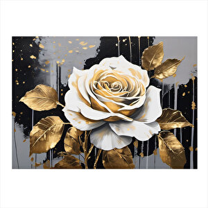 Beyaz Gül Hediyelik Mdf Tablo 35cm X50cm 35x50 cm