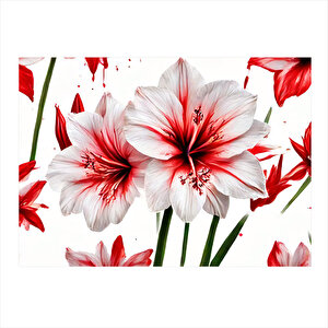 Renkli Çiçekler Model Ahşap Tablo 25cmx 35cm 25x35 cm