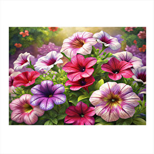 Renkli Çiçekler Tasarım Mdf Tablo 25cmx 35cm 25x35 cm