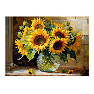 Vazodaki Ay Çiçekleri Art Mdf Poster 25cmx 35cm 25x35 cm