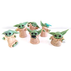 6 Lı Star Wars 3d Baby Yoda Mini Figür Seti Oyuncak 6cm