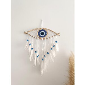 Düş Kapanı Makrome Göz Bambu Dreamcatcher Kuş Tüyü Rüya Kapanı Duvar Süsü El Işi