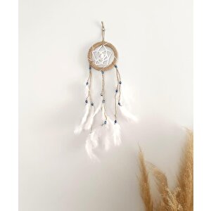 Düş Kapanı Nazar Boncuklu Hand Made Dreamcatcher Kötü Göz Kovucu Rüya Kapanı Duvar Süsü