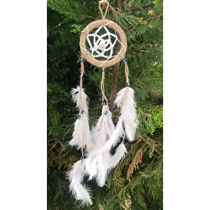 Düş Kapanı Nazar Boncuklu Hand Made Dreamcatcher Kötü Göz Kovucu Rüya Kapanı Duvar Süsü