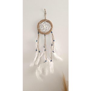 Düş Kapanı Nazar Boncuklu Hand Made Dreamcatcher Kötü Göz Kovucu Rüya Kapanı Duvar Süsü