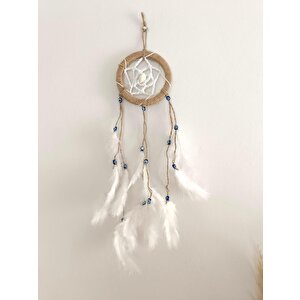 Düş Kapanı Nazar Boncuklu Hand Made Dreamcatcher Kötü Göz Kovucu Rüya Kapanı Duvar Süsü