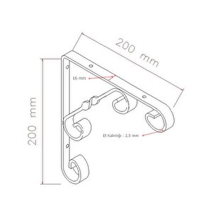 12 Adet Burgulu 20 X 20 Cm Dekoratif Raf Altı Ayağı Konsol Beyaz