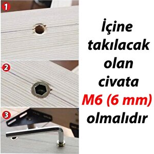 Metal Düz Dişli Dübel Ahşap Dübeli M6 8x16 Diş Çinko Mobilya Bağlantı Ünite Birleştirme (25 Adet)