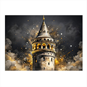 İstanbul Galata Kulesi Dekoratif Ahşap Tablo 35cm X50cm 35x50 cm