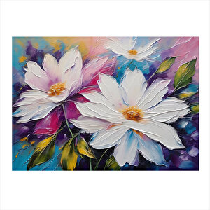 Papatyalar Desenli Mdf Tablo 35cm X50cm 35x50 cm