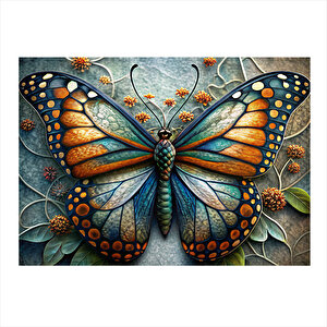 Desenli Kelebek Art Mdf Poster 35cm X50cm 35x50 cm