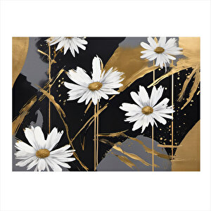 Beyaz Papatyalar Model Ahşap Tablo 25cmx 35cm 25x35 cm
