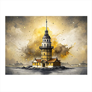 İstanbul Kız Kulesi Tasarım Mdf Tablo 25cmx 35cm 25x35 cm
