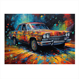 Retro Klasik Araba Modern Ahşap Tablo 35cm X50cm 35x50 cm