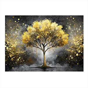 Altın Rengi Ağaç Desenli Mdf Tablo 25cmx 35cm