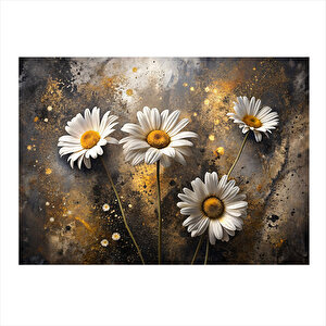 Beyaz Papatyalar Desenli Mdf Tablo 25cmx 35cm 25x35 cm