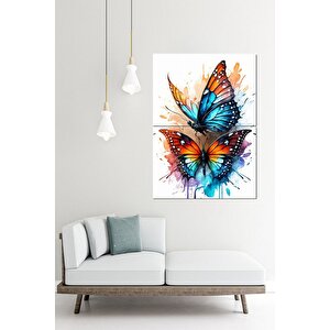 Renkli Kelebekler Tasarım Mdf Tablo 70cmx 100cm 70x100 cm