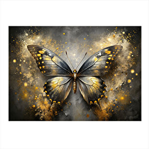 Gold Kelebek Mdf Tablo 25cmx 35cm 25x35 cm