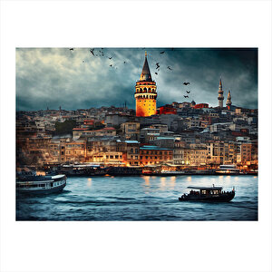 İstanbul Galata Kulesi Modern Mdf Tablo 25cmx 35cm 25x35 cm