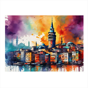 İstanbul Galata Kulesi Art Mdf Poster 35cm X50cm 35x50 cm