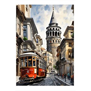 İstanbul Galata Kulesi Dekoratif Mdf Tablo 25cmx 35cm 25x35 cm