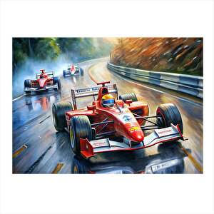 Formula 1 Arabaları Mdf Poster 35cm X50cm 35x50 cm