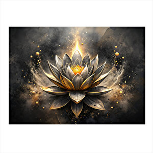 Lotus Çiçeği Tasarım Ahşap Tablo 25cmx 35cm 25x35 cm