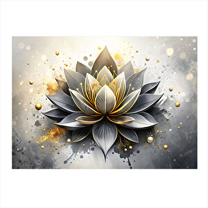 Beyaz Fon Lotus Çiçeği Art Mdf Poster 25cmx 35cm 25x35 cm
