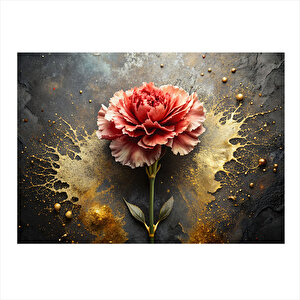 Kırmızı Karanfil Modern Ahşap Tablo 25cmx 35cm 25x35 cm