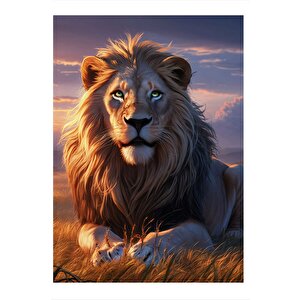 Erkek Aslan Art Mdf Tablo 35cm X50cm 35x50 cm