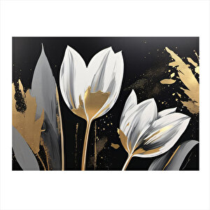 Beyaz Laleler Art Mdf Poster 25cmx 35cm 25x35 cm