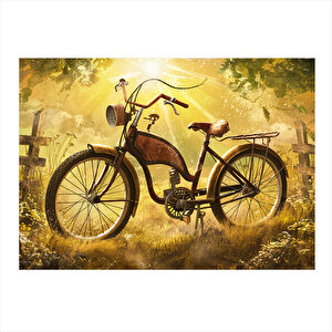 Retro Motorlu Bisiklet Mdf Tablo 35cm X50cm 35x50 cm