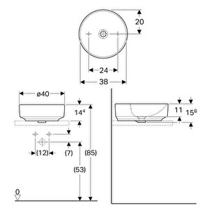 Variform Çanak Lavabo Yuvarlak 40 Cm 500.768.01.2