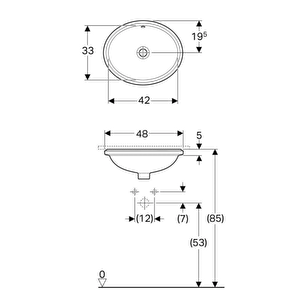 Variform Tezgah Altı Lavabo Oval 42 Cm