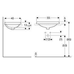 Geberit Variform Tezgah Üstü Lavabo Oval 55 Cm 500.716.01.2