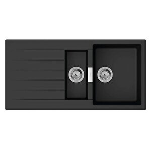 S520-f480 Ankastre Granit Eviye Grafit Siyahı
