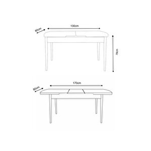Yemek Masası Masa Sandalye Takımı Salon Masası Açılabilir 6 Kişilik (kemence-krem Sandalye)