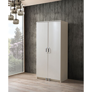 Çok Amaçlı 2 Kapaklı Mutfak Erzak Kiler Dolap 86x52x180 Cm