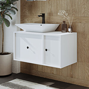 Roomart Gusto Ayaksız Lavabolu Mdf 90 Cm Çekmeceli Banyo Dolabı