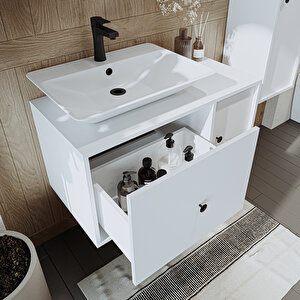Roomart Gusto Ayaksız Lavabolu Mdf 90 Cm Çekmeceli Banyo Dolabı