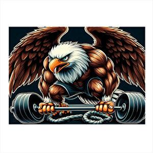 Kaslı Kartal Gym Temalı Desenli Ahşap Tablo 25cmx 35cm 25x35 cm