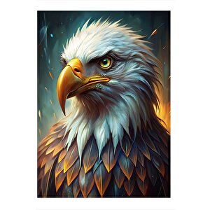 Kızgın Kartal Portresi Tasarım Mdf Tablo 35cm X50cm 35x50 cm