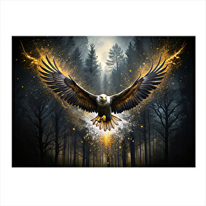 Ormanda Uçan Kartal Art Mdf Tablo 25cmx 35cm 25x35 cm